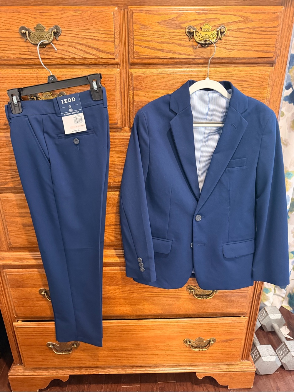 Izod Boys Navy Blue Bi-Stretch Two-Piece Suit